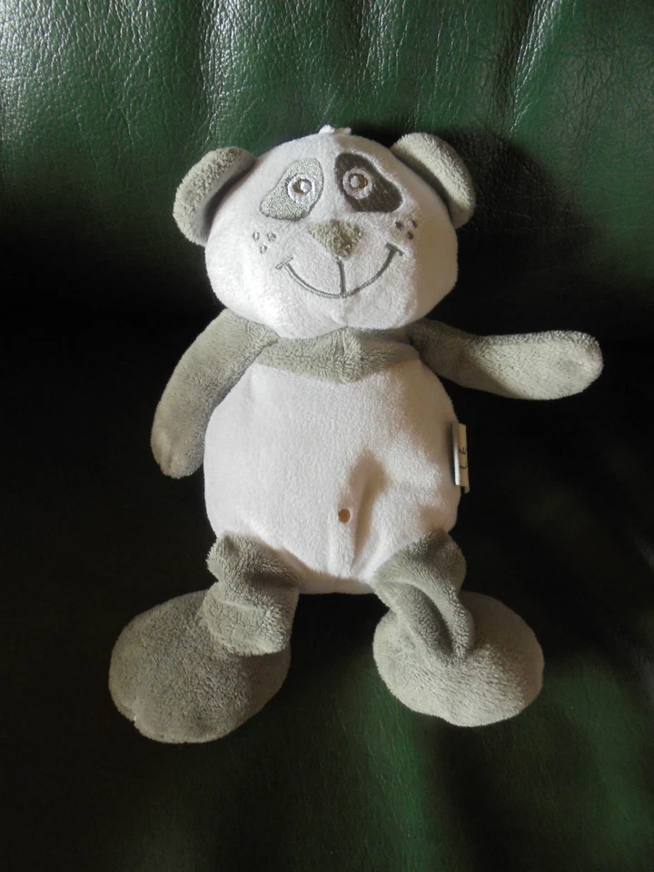 Doudou Bellodoux Nicotoy Peluche Panda Blanc et Gris 26 cm - Photo 1/1