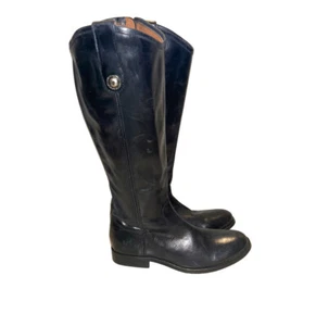 Botas de montar altas de cuero negras con cremallera de inspiración ecuestre Frye Melissa talla 6 B - Imagen 1 de 9