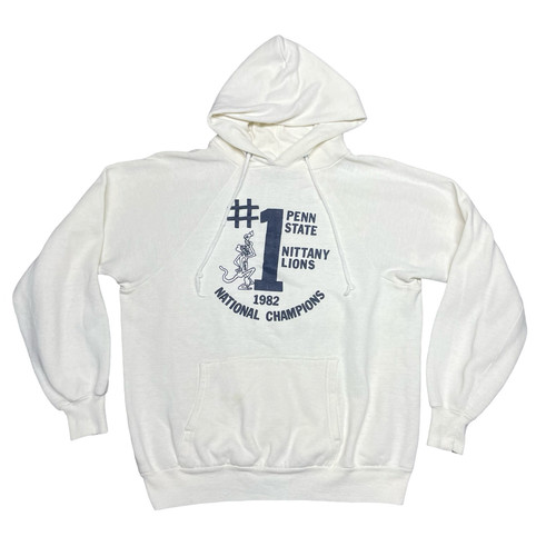 VALENTINO Felpa con cappuccio vintage Penn State University uomo XL Nittany Lions 1982 campioni nazionali