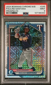 Mega caja cromada Bowman 2024 #245 Paulino Santana novato RC PSA 9 como nueva - Imagen 1 de 2