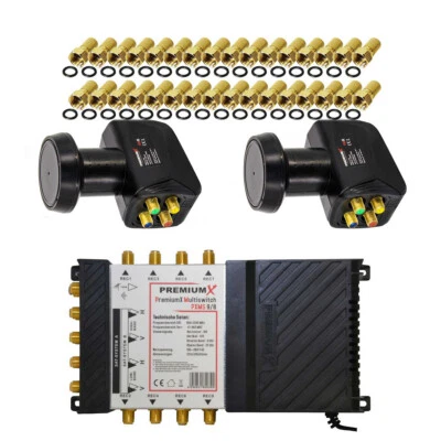 PremiumX Multiswitch 9-8 Multischalter SAT Verteiler Switch 2x Quattro LNB 4K 8K - Bild 1 von 4
