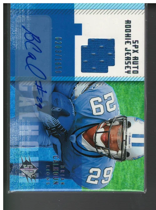 A2087- 2006 SPx #195 Brian Calhoun RC Auto Jersey /1650 - NM-MT - Image 1 of 1