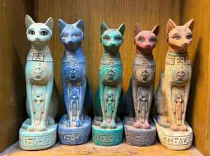 RARE ANCIENT EGYPTIAN ANTIQUES 5 EGYPTIAN Statue for Goddess Bastet Cat Egypt BC - Picture 1 of 24