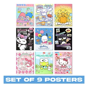 Sanrio Character Posters Set of 9 - Hello Kitty Kawaii Art Girls Room Decor - Picture 1 of 5