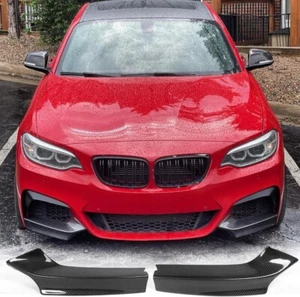 FOR BMW F22 M235i M240i M Sport 2014-21 REAL CARBON FRONT BUMPER SPLITTER LIP - Picture 1 of 13