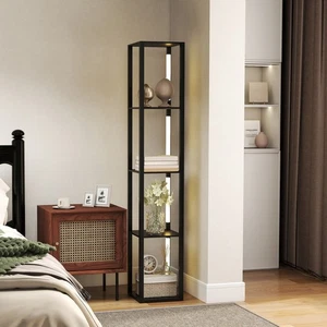 Floor Lamp with Shelves, 4 Layer Standing Lamp with 3 Brightness Levels, Black - Picture 1 of 11