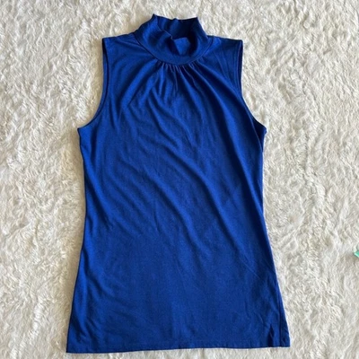 Camiseta sin mangas Y2K azul real cuello falso de Express mediana Foto 1 de 4