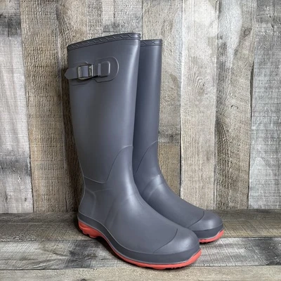 Botas de lluvia impermeables con hebilla alta gris Kamik Olivia para mujer talla 8 M Foto 1 de 4