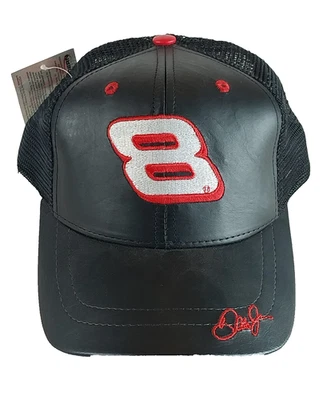 De Colección Dale Earnhardt Jr #8 Cuero Negro Malla Camionero Sombrero NASCAR Gorra Ajustable Foto 1 de 4