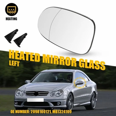 NUEVO Espejo retrovisor térmico de vidrio lado izquierdo para Mercedes Benz CLK63 AMG Base 2007-2009 Foto 1 de 4