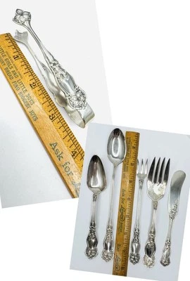 Tenedores de ostras para ensalada Rogers 1910 FLOR DE AZAHAR cucharas de té heladas pinzas esparcidores Foto 1 de 4