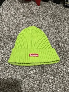 Supreme Overdyed Beanie Acid Lime Green Neon - Picture 1 of 5