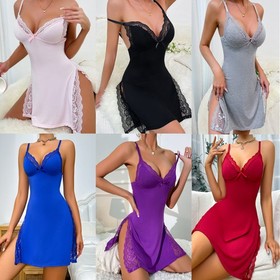 Women Sexy Lingerie Lace Cotton Silk Dress Underwear Babydoll Nightwear Pajamas