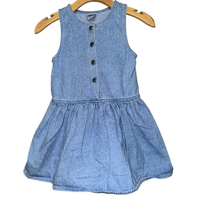 Oshkosh B’Gosh Vintage Girls Size 6 Light Blue Cotton Denim Button Front Dress - Image 1 of 4