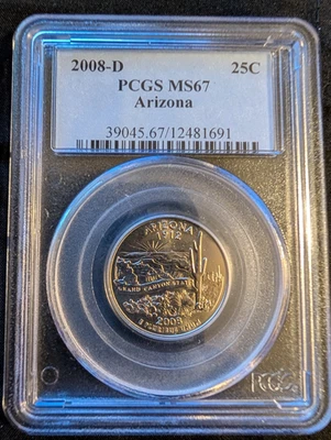 2008-D Arizona, State Quarter, Graded, MS67 - Image 1 of 2