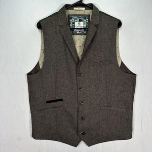 Chaleco House of Cavani Para Hombres Grande Espiga Tweed Formal Chaleco Estilo Vintage - Imagen 1 de 5