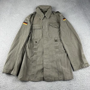 Vintage German Moleskin Army Jacket Adult Size 10 Olive Green Military - Picture 1 of 13
