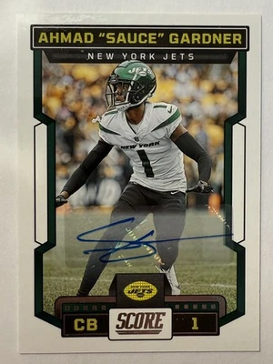 2023 Score Ahmad "Sauce" Gardner #292 Auto Autograph NY Jets IND Colts U Cincy - Image 1 of 2