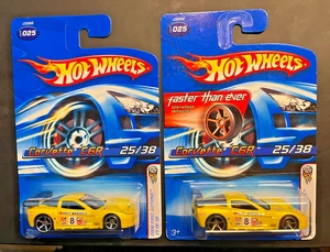 2006 Hot Wheels Faster Than Ever First Editions 2 Wheel vers CORVETTE C6R Yellow - Picture 1 of 3