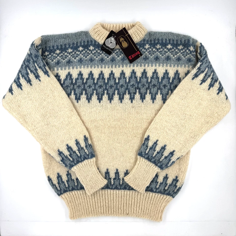 Vintage 1980s Töting Toting Faroe Islands Wool Sweater NWT Chunky Sweater - Image 1 of 4