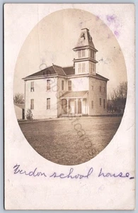 K39/ Verdon Nebraska RPPC Postcard c1910 School House 497 - Picture 1 of 2