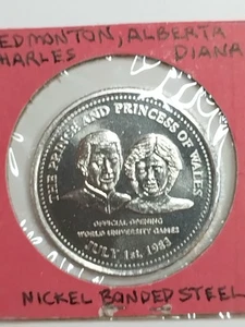 1983 Edmonton Alberta $1 Princess Diana token uncirculated AB221C Shovel Privy - Bild 1 von 3