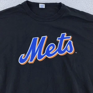 Vtg New York Mets Shirt Mens 2XL Black MLB Baseball Mike Piazza 31 Russell - Picture 1 of 16