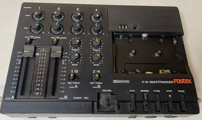 Fostex X-15 X15 Multitracker Analog Cassette Tape Recorder Battery powered Black - Image 1 of 4