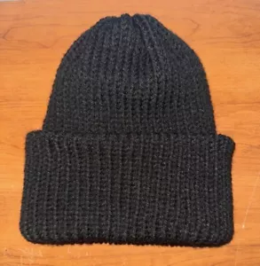 Handmade Knitted Beanie Black One Size - Picture 1 of 1