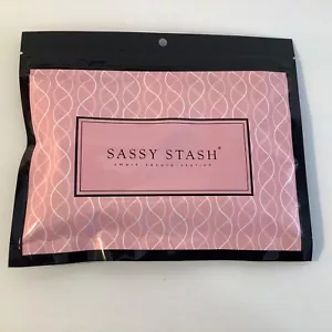 Sassy Stash Garter With Pockets Black and Silver Lace One Size Adjustable - Picture 1 of 13