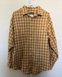Patagonia Camicia Bottoni Manica Lunga Tan Plaid Cotone Organico - Outdoor M - Foto 1 di 6
