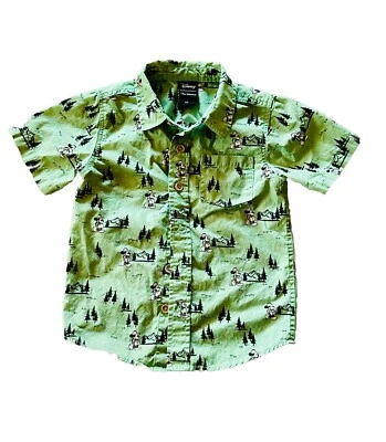 Camisa Abotonada Mickey Mouse Verde Niños Talla 3T Disney Disneyland Foto 1 de 4