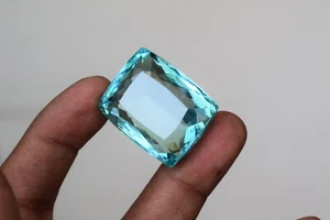 115.00 CT Blue Aquamarine Fancy Cut Certified Loose Gemstone - Picture 1 of 9