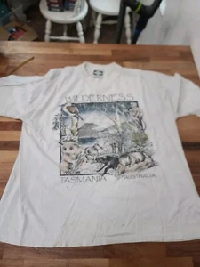VTG Australian Wildlife T Shirt Mens Medium Outback Nature Animals 1990s* Holes - Picture 1 of 10