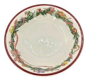 Cuenco de cereales Spode Christmas Memories cupé borde magenta Inglaterra - Imagen 1 de 3