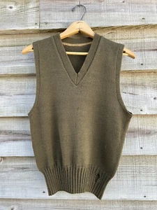 Vintage WWII Wool Knit Army Military Vest 40 - Picture 1 of 6