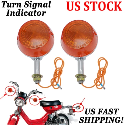 Par de indicadores de señal de giro ámbar estadounidense para Suzuki FA50 FA50x Shuttle Scooter 80-91 Foto 1 de 4
