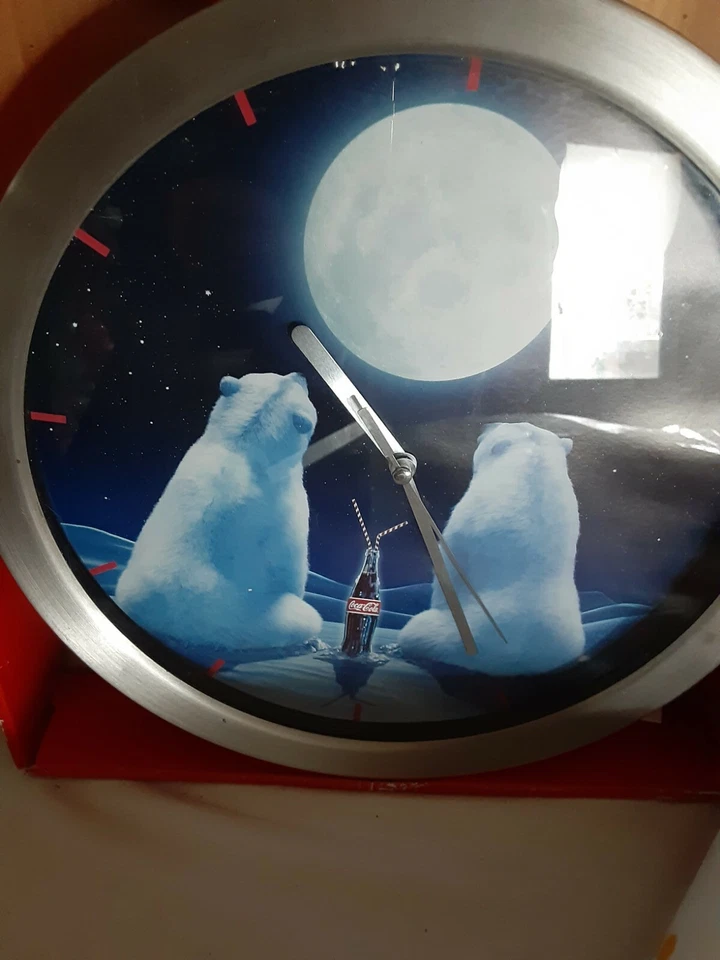  Reloj Polar Bear Coca-Cola a pilas.  Nuevo en caja, utiliza una pila AA.  Foto 1 de 1