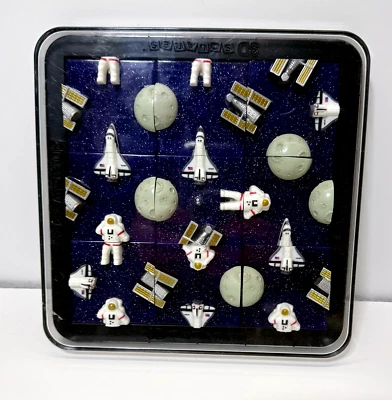 Vintage DaMert 3D Squares Puzzle Space Shuttle, Astronaut & Moon 1998 Complete - Image 1 of 3