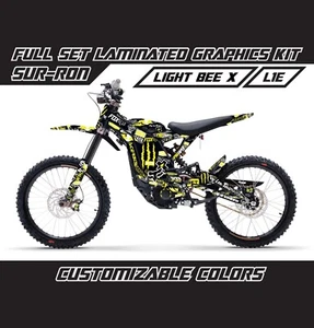 SUR RON LIGHT BEE X Yellow Black Stickerbomb Decals Stickers Wrap Graphics Kit - Picture 1 of 2