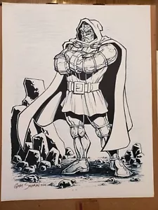 ORIGINAL ART/LITHOGRATH DR DOOM BY GARY SHIPMAN 13" X 17" - Picture 1 of 4