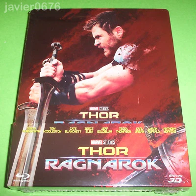 THOR RAGNAROK BLU-RAY + BLU-RAY 3D NUEVO Y PRECINTADO STEELBOOK MARVEL STUDIOS - Imagen 1 de 2