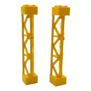 2x Lego® "Mástil de rejilla 2x2x10 Bright Yellow" 6074687 95347 soporte de columna amarillo - Imagen 1 de 5