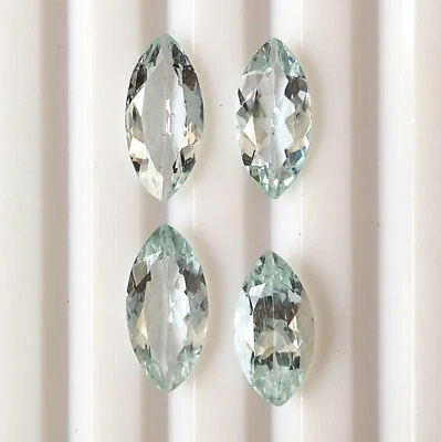 Gema calibrada facetada azul azul marquesa de corte marquesa de 12X6 mm 4 piezas Foto 1 de 4