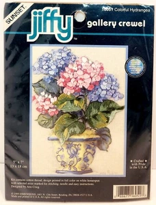 Vintage Dimensions Colorful Hydrangea Sunset Jiffy Crewel Kit 16051 - 5"X7" - Bild 1 von 3