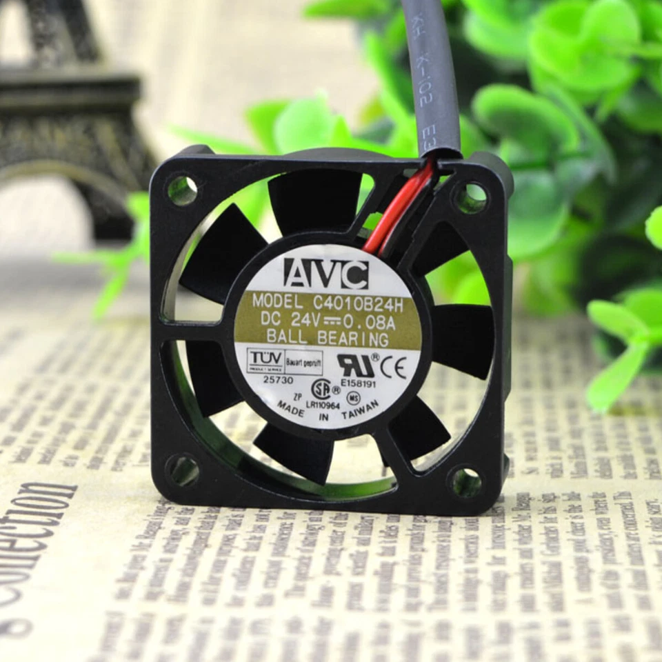 AVC C4010B24H 24V 0.08A 4CM 4010 2 Line Double Ball Printer Inverter Cooling Fan - Image 1 of 4