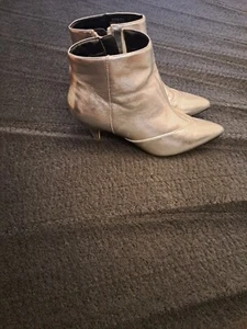 miss selfridge silver kitten heeled ankle boots - Picture 1 of 4