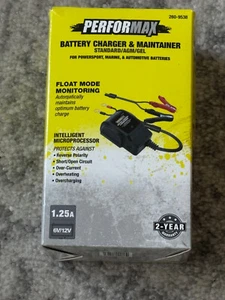 Auto Inteligent 1.25-Amp 6/12V Battery Charger Maintainer Float Mode Monitoring - Picture 1 of 10