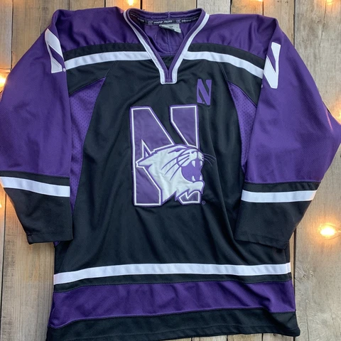 Northwestern Wildcats Hockey Jersey College Equipment Size L Cover