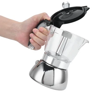 4 Cup Stainless Steel Coffee Maker Stovetop Pot Coffee Maker Kitchen HD - Picture 1 of 12